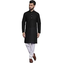sojanya (Since 1958 Men's Ethnic Motifs Embroidered Thread Work Pure Cotton Straight Kurta With Churidar-picture-27