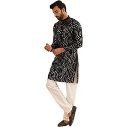sojanya (Since 1958 Men's Pure Cotton Grey Designer Kurta and White Churidar Pyjama Set-picture-20