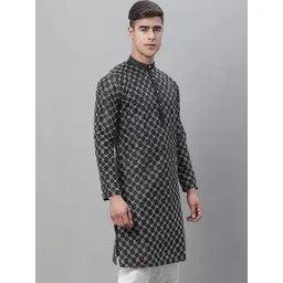 SOJANYA Thread Work Mandarin Collar Kurta-picture-28