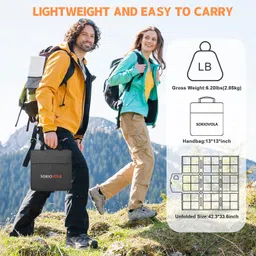 SOKIOVOLA 120W Portable Foldable Solar Panel，IP68 Waterproof Folding Solar Panel Kit ，MC-4 Connectors High-Efficiency Charger Panels，for Home Outdoor Camping, RV, Hiking image 3