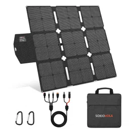 SOKIOVOLA 120W Portable Foldable Solar Panel，IP68 Waterproof Folding Solar Panel Kit ，MC-4 Connectors High-Efficiency Charger Panels，for Home Outdoor Camping, RV, Hiking image 1