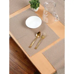 SOKNACK Beige 2 Pieces Textured Rectangular Table Placemats-picture-39