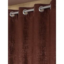 SOKNACK Coffee Brown Textured Black Out Window Curtain image 4