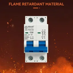 Solar DC MCB 2 Pole Miniature Circuit Breaker – PV Disconnect Breaker/DC Circuit Breaker for Solar Panels, PV Inverters, Solar Breaker Box & Solar Disconnect Switch Applications (20A 500V) image 4