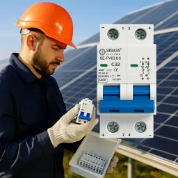 Solar DC MCB 2 Pole Miniature Circuit Breaker – PV Disconnect Breaker/DC Circuit Breaker for Solar Panels, PV Inverters, Solar Breaker Box & Solar Disconnect Switch Applications (20A 500V) image 1