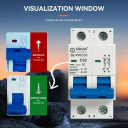 Solar DC MCB 2 Pole Miniature Circuit Breaker – PV Disconnect Breaker/DC Circuit Breaker for Solar Panels, PV Inverters, Solar Breaker Box & Solar Disconnect Switch Applications (20A 500V) image 3