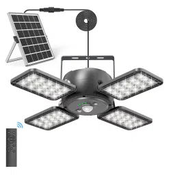Solar Pendant Light Solar Motion Sensor Light Outdoor Solar Pendant 1200LM 144LED With Upgrade 5 Lighting Modes & Remote Control 4-Leaf 120°Adjustable Solar Lights For Home Yard Garage - RS6159Solar Pendant Light Solar Motion Sensor Light Outdoor Solar Pendant 1200LM 144LED With Upgrade 5 Lighting Modes & Remote Control 4-Leaf 120°Adjustable Solar Lights For Home Yard Garage - RS6159-image-2
