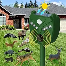 Solar Ultrasonic Animal Repellent Outdoor Cat, Squirrel, Deer Repeller, Motion Sensor&Flashing Light, Repel Dogs, Boar, Deer, Fox, Raccoon, Skunk, Rabbit, Deterrent for Yard&Farmland-picture-24