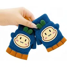 soldtrue Baby Wool Soft Gloves | Cute Cartoon Design 2-in-1 Convertible Full & Half Finger Mittens | Warm, Windproof & Winter Gloves for Kids 0-2.5 Years, Ideal Gift for Christmas & Birthday-picture-13