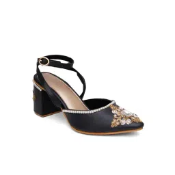 Sole House Women's Black Ankle Strap Sandals-picture-10