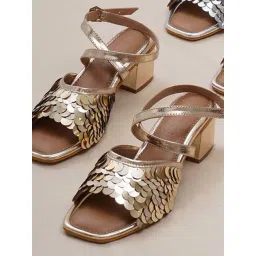 Sole House Women's Gold Ankle Strap Sandals-picture-35