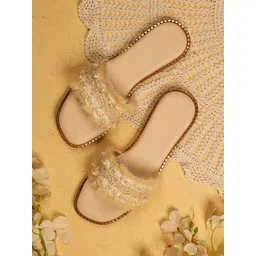 sole mates Women Embellished Open Toe Western Embellished Leather Open Toe Flats-picture-34