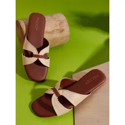 Sole Saga Women Textured Open Toe Flats-picture-42