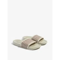 SOLEPLAY by Westside Beige Stripe Printed Pool Slides-picture-22