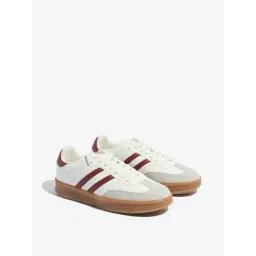 SOLEPLAY by Westside Burgundy Striped Lace-Up Sneakers-picture-18