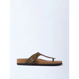 SOLEPLAY by Westside Olive Thong-Strap Leather Sandals image 1