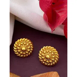 SOLIBELLE Elegant Set Of 4 Gold-Plated Contemporary Studs Earrings image 3