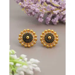 SOLIBELLE Elegant Set Of 4 Gold-Plated Contemporary Studs Earrings image 2