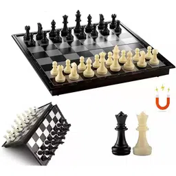 solid slice Magnetic Foldable Chess (12x12) inch with Black & Ivory Piece Set 30 cm Chess Board-picture-43