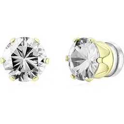 solidindia craft 5mm Silver Crystal Magnetic Clip-On Earrings | No-Piercing Studs for Non-Pierced Ears | Unisex Jewelry for Women & Men-picture-38