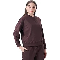 solids Women's Sweatshirt, Berry Maroon 100% Cotton Looper, Unbrushed, 280 GSM-picture-51
