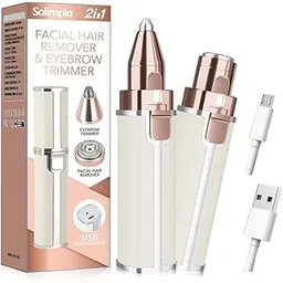 SOLIMPIA Women's Facial Hair Remover, 2-In-1 Epilator With Built-In Led Light And Usb Charging, Suitable For Eyebrows, Lips, Cheeks, Chin And Neck, Hypoallergenic-picture-51