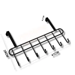 Solitude Multi - Alloy Steel Functional Heavy Duty Stainless Steel Over The Door Hook Hanger Organizer, Wall Hook Rack, No Drilling Required (Black, Pack of 1) image 4