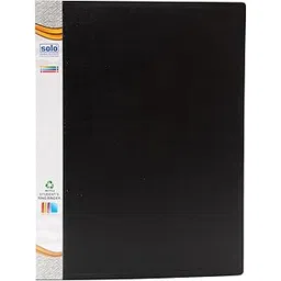 Solo 2-D A4 Ring Binder File Folder, Office Document Organizer with Inside Pocket, Presentation Display Plastic File for Certificates, Portfolio, Papers & Projects (Black)-image-3