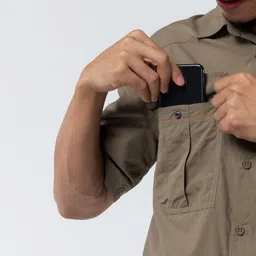 solognac Men Breathable Shirt SG-100 - Khaki image 2