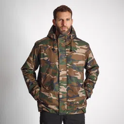 WARM WATERPROOF JACKET 100 CAMO WOODLAND-image-4