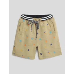 Somersault Boys Conversational Printed Mid-Rise Pure Cotton Shorts image 1