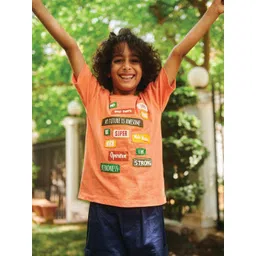 Somersault Boys Round Neck Short Sleeves Printed Applique Cotton T-shirt-picture-33