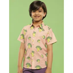 Somersault Boys Short Sleeves Spread Collar Cotton Opaque Printed Casual Shirt-picture-16