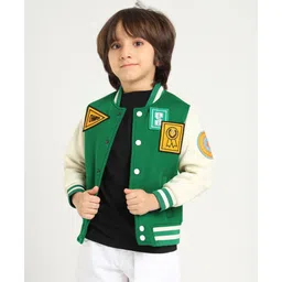 Somersault Full Sleeves Champion Text Patch Detailed Jacket - Green-picture-29