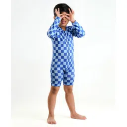 Somersault Full Sleeves Checked  Swimsuit - Blue-picture-11