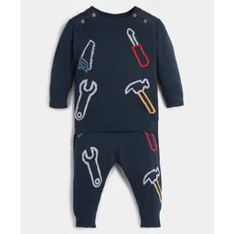 Somersault Full Sleeves Hammer EmbroideredSweatshirt With Coordinating Joggers Set - Multi Colour-picture-25