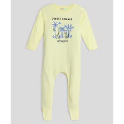Somersault  Full Sleeves Jungle Friends Printed Sleepsuit - Yellow-picture-23