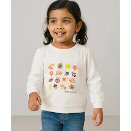 Somersault  Full Sleeves Nature Theme Printed Sweatshirt - White-picture-34