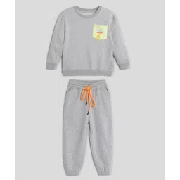 Somersault Full Sleeves Space Printed Sweatshirt  & Joggers Set - Grey-picture-20