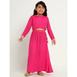 Somersault Girls Embellished Beaded Haathi Cotton Ready to Wear Lehenga & Choli-picture-32