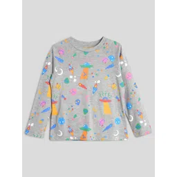 Somersault Kids Conversational Printed Pure Cotton T-shirt-picture-33