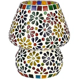 Somil Room Table Lamp with Elegant Multicolor Mosaic Glass Shade, Designer Lighting Effects, 12 X 12 X 14 Cm-picture-11