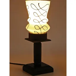 SOMIL Black Printed Glass Cylindrical Shaped Table Lamp-picture-20