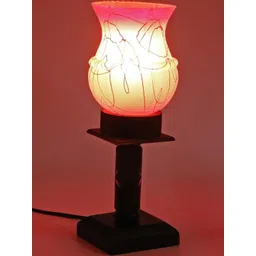 SOMIL Black Printed Glass Cylindrical Shaped Table Lamp-picture-12