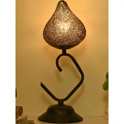 SOMIL Black Textured Glass Cylindrical Shaped Table Lamp-image-1