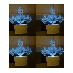 SOMIL Blue & Purple 4 Pieces Printed Glass Wall Lamps-picture-29