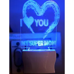 SOMIL Blue & Purple Printed Glass Heart Shaped Wall Lamp-image-20