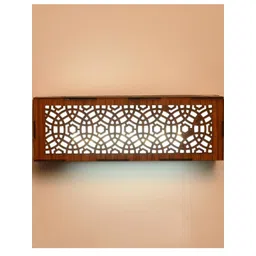 SOMIL Brown Printed Cylinder Shaped Wooden Wall Lamp-picture-54