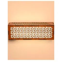 SOMIL Brown Printed Wood Cylinder Shaped Wall Lamp-picture-16