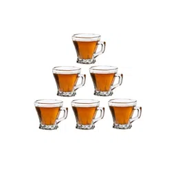 Somil Clear Glass Coffee & Tea Cup / Mug (120 Ml), Enjoy Your Drink in Style, 7.8 X 9.7 X 8 Cm, Pack of 6-picture-32